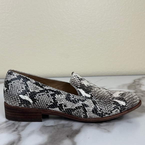 Madewell Women Size 6 The Frances Snakeskin Leather Pointed Toe Loafers Slip On - Picture 6 of 11